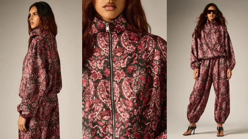 Jaqueta Corta-Vento Oversized Com Estampa Paisley